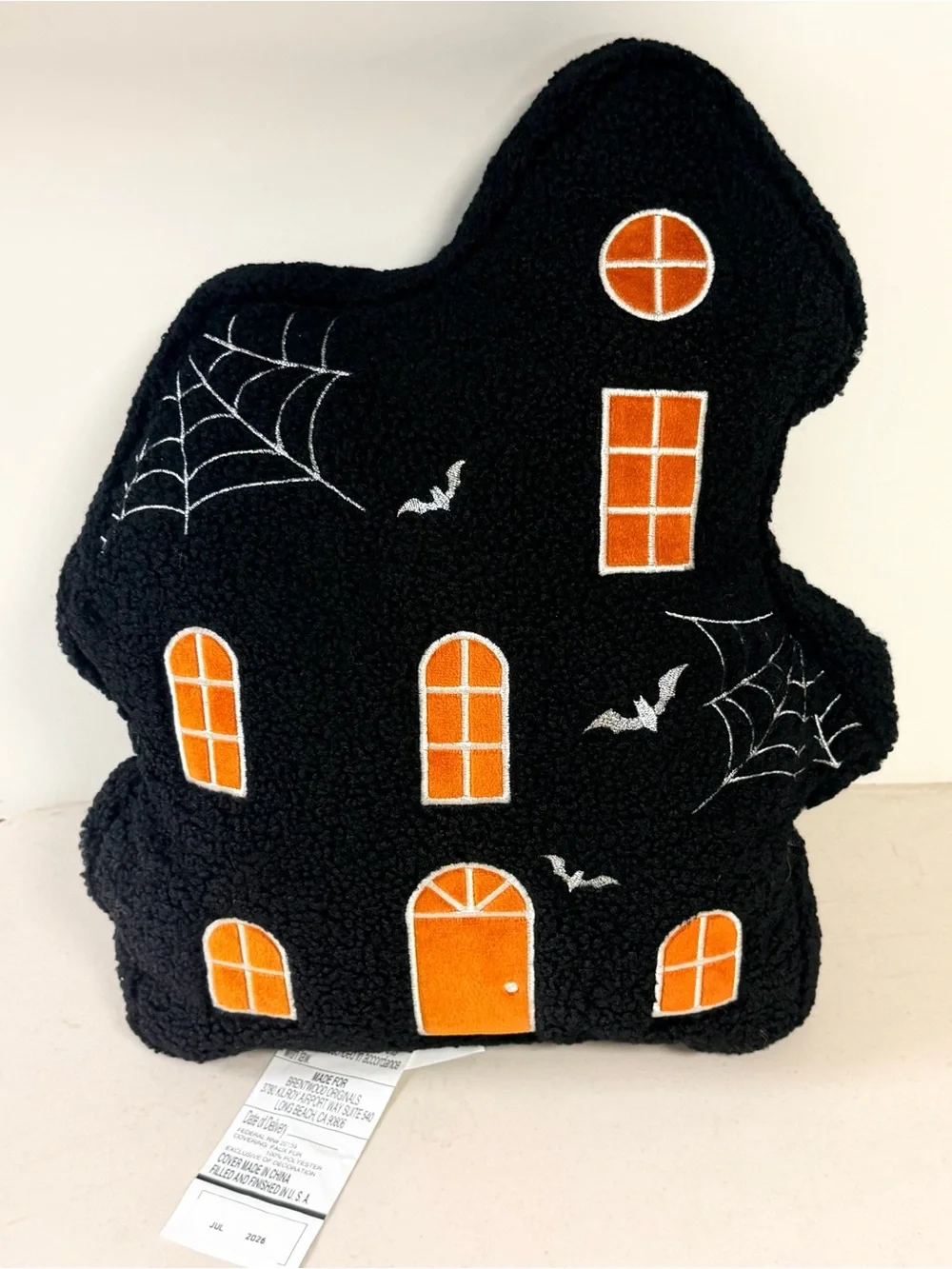 Kids Halloween Haunted House Costume Pillow - Black & Orange